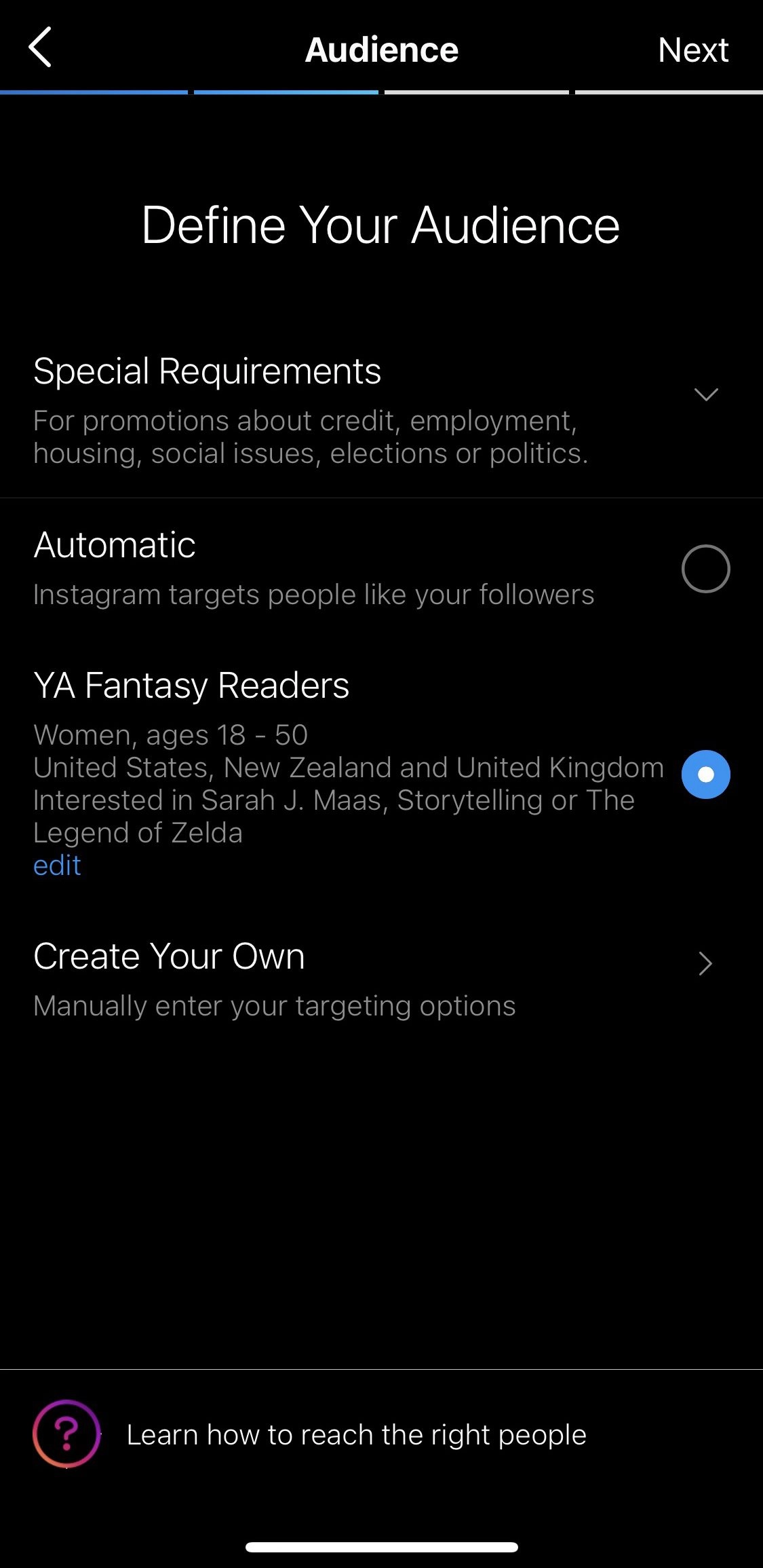 Instagram-Anzeigenzielgruppe Instagram-Anzeigenzielgruppe